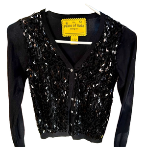 🌿Peace of Cake black sparkly cardigan, girls large🌿